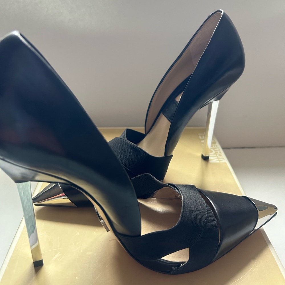 Michael Kors Womens Chrome Toe And Heel Stiletto Pump Size Us 9